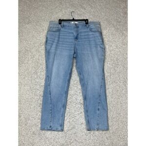 Hollister Curvy High Rise 90s Vintage Straight Jeans Womens 19 R / 34 Blue Denim